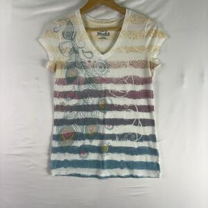 Mudd Striped Boho Feather Top